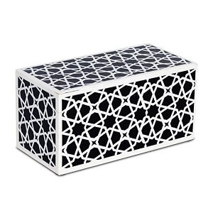 handicrafts home large decorative storage box with lid  black and white moroccan zellij keepsake box decorative jewelry storage amp memory box for coffee table shelf amp bedroom decor -10x5x5