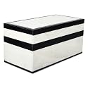 Handicrafts Home Large Decorative Storage Box with Lid – Black White Modern Jewelry Box, Keepsake Storage Box for Coffee Table, Bedroom, Shelf &amp; Home Decor – Mono Court 10 x 5 x 5
