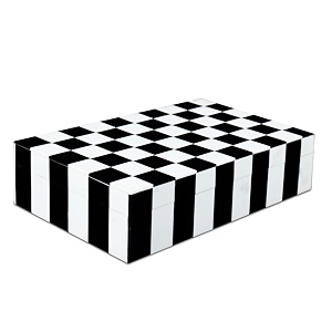 handicrafts home decorative storage box with lid black and white decorative remote holder box coffee table storage box for living room console table amp shelf decor puzzle check 10 x 6 x 25