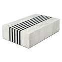 Handicrafts Home Decorative Storage Box with Lid – Black White Modern Remote Holder Box, Coffee Table Organizer, Decorative Storage Box for Living Room &amp; Desk – Mono Sprint 10 x 6 x 2.5