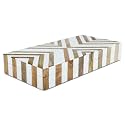 Handicrafts Home Handmade Marquet Chevron Collection Decorative Jewelry Box Organizer – Keepsakes, Trinkets, and Home Decor – Antique Coffee Table Storage, Memory Box, Farmhouse Style Decor, 12x6x2