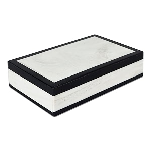 handicrafts home small decorative storage box with lid  black white keepsake box trinket amp jewelry storage organizer for desk shelf amp coffee table decor  mono court 8 x 5 x 2