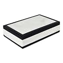 Handicrafts Home Small Decorative Storage Box with Lid – Black White Keepsake Box, Trinket &amp; Jewelry Storage Organizer for Desk, Shelf &amp; Coffee Table Decor – Mono Court 8 x 5 x 2