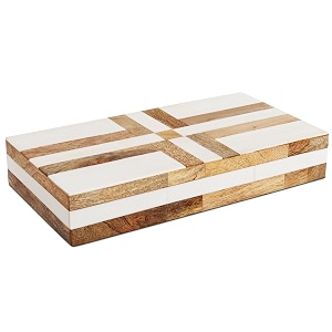 handicrafts home white large decorative storage box with lid wooden decorative box coffee table storage box living room organizer storage box 12x6x2 resin inlay patisserie delight box collection