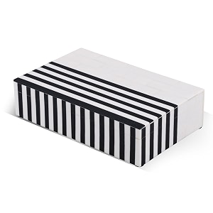 handicrafts home small decorative storage box with lid  black white keepsake box trinket amp jewelry storage organizer for desk shelf amp coffee table decor  mono lead 8 x 5 x 2