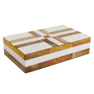 handicrafts home white decorative storage box with lid wooden storage organizer box multi purpose storage box for coffee table desk shelf decor 10x6x25 resin inlay patisserie delight box collection