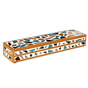 handicrafts home handmade mosaic collection decorative jewelry box organizer  keepsakes trinkets and home decor  antique coffee table storage memory box farmhouse style decor gold 10x25x15