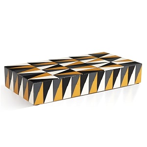 handicrafts home decorative box - handmade jewelry organizer box with lid - keepsake box for home decor jewelry accessories collectibles - modern wooden storage box - guild 12x6x2 inch