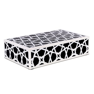 handicrafts home small decorative storage box with lid  black and white moroccan zellij keepsake box decorative jewelry trinket box for desk organizer coffee table amp shelf decor8x5x2