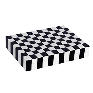 handicrafts home decorative storage box with lid black and white decorative box for remote controls slim coffee table storage box for shelf desk amp living room decor puzzle check 8 x 6 x 15