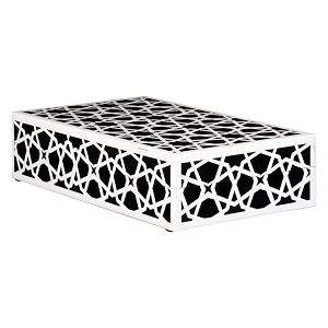 handicrafts home decorative storage box with lid  black and white moroccan zellij remote holder box coffee table storage organizer for living room console table amp shelf decor 10x6x25