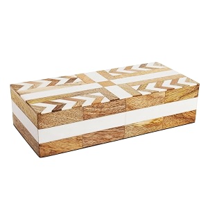 handicrafts home white decorative storage box with lid wooden coffee table storage box decorative box organizer for living room home decor 10x45x25 resin inlay patisserie adorn box collection