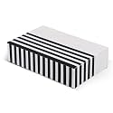 Handicrafts Home Small Decorative Storage Box with Lid – Black White Keepsake Box, Trinket &amp; Jewelry Storage Organizer for Desk, Shelf &amp; Coffee Table Decor – Mono Lead 8 x 5 x 2