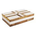 Handicrafts Home White Decorative Storage Box with Lid Wood Remote Control Box Coffee Table Storage Box Remote Holder for Living Room Decor, 8x5x2 Resin Inlay Patisserie Delight Box Collection