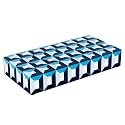 Handicrafts Home Large Blue Decorative Storage Box with Lid – Modern Coffee Table Storage Box, Geometric Resin Inlay Wooden Box, Remote Control Organizer, Decorative Keepsake Box Coastal Decor-12x6x2