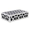 Handicrafts Home Small Decorative Storage Box with Lid – Black and White Moroccan Zellij Keepsake Box, Decorative Jewelry Trinket Box for Desk Organizer, Coffee Table &amp; Shelf Decor–8x5x2