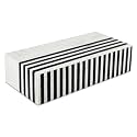 Handicrafts Home Decorative Storage Box with Lid – Black White Modern Keepsake Box, Coffee Table Storage Organizer, Decorative Box for Remotes, Desk &amp; Console Decor –Mono Lead 10 x 4.5 x 2.5