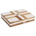 Handicrafts Home White Decorative Storage Box with Lid Wooden Desk Organizer Box Office Storage Box for Workspace Desk Decor Organizer, 8x6x1.5 Resin Inlay Patisserie Delight Box Collection