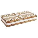 Handicrafts Home White Large Decorative Storage Box with Lid Wooden Decorative Box Coffee Table Storage Box Living Room Organizer Storage Box, 12x6x2 Resin Inlay Patisserie Adorn Box Collection