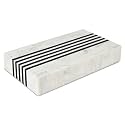 Handicrafts Home Large Decorative Storage Box with Lid – Black White Modern Storage Box, Remote Control Organizer for Coffee Table, Console &amp; Living Room Decor – Mono Sprint 12 x 6 x 2