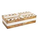 Handicrafts Home White Decorative Storage Box with Lid Wooden Coffee Table Storage Box Decorative Box Organizer for Living Room Home Decor, 10x4.5x2.5 Resin Inlay Patisserie Adorn Box Collection