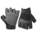 HANDLANDY Fingerless Work Gloves for Men, Padded Half Finger Tactical Mechanics Gloves, Utility Trucker Driver Gloves (Black, X-Large (Pack of 1))