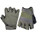 HANDLANDY Tactical Fingerless Impact Gloves for Men, Padded Grip Half Finger Work Gloves, Utility Trucker Driver Gloves (Army Green, X-Large (Pack of 1))