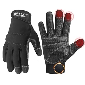 handlandy winter work gloves for men amp women pu leather utility mechanic working gloves touch screen with grip flexible breathable gardening gloves for yard maintenance medium 1 pair