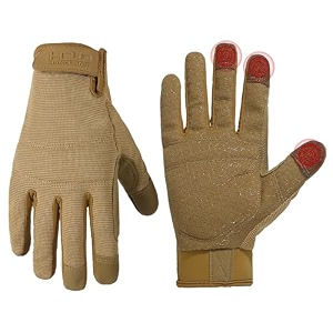 handlandy work gloves for men amp women utility mechanic working gloves touch screen with grip flexible breathable gardening gloves for yard maintenance large 1 pair
