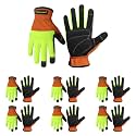 HANDLANDY Work Gloves for Men &amp; Women, Utility Mechanic Working Gloves Touch Screen, Flexible Gardening Gloves for Yard