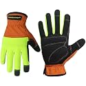 HANDLANDY Work Gloves for Men &amp; Women, Utility Mechanic Working Gloves Touch Screen, Flexible Gardening Gloves for Yard