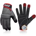 HANDLANDY Work Gloves for Men & Women, Utility Mechanic Working Gloves Touch Screen, Flexible Gardening Gloves for Yard