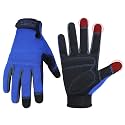 HANDLANDY Work Gloves for Men &amp; Women, Utility Mechanic Working Gloves Touch Screen, Flexible Gardening Gloves for Yard