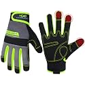 HANDLANDY Work Gloves for Men &amp; Women, Utility Mechanic Working Gloves Touch Screen, Flexible Gardening Gloves for Yard