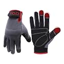 HANDLANDY Work Gloves for Men &amp; Women, Utility Mechanic Working Gloves Touch Screen, Flexible Gardening Gloves for Yard
