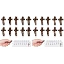 Handmade 10Pcs Wooden Cross Fidget Bulk with Organza Bags - Stress Relief Pocket Cross My Heart for Christian, Pocket Prayer Cross, Religious Easter Day Gifts (Pack of 2)