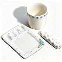 Handmade Ceramic Paint Palette Set,Aritst Watercolor Palette,Ceramic Watercolor Palette,Brush Holder and Cup,Gift for Painters,Art Supplies for Watercolor Gouache Acrylic Oil Painting
