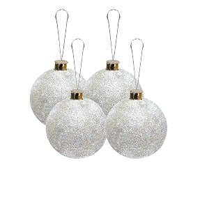 handmade christmas ornaments - baubles 70mm silver 4pc