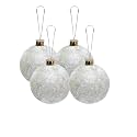 Handmade Christmas Ornaments - Baubles, 70mm, Silver, 4pc