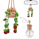 Handmade Crochet Strawberry Ornament Diffuser Bottle