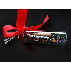 handmade micro-art pencil carving with surprise message in glass bottle for special person