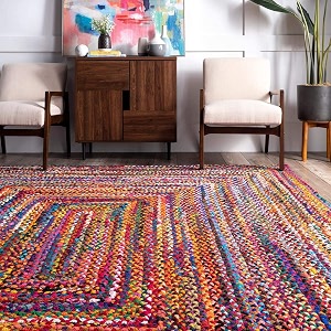 Handmade Natural Jute Cotton Natural Fibers Floor