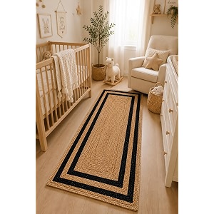 Handmade Natural Jute Runner Rug for Hallway