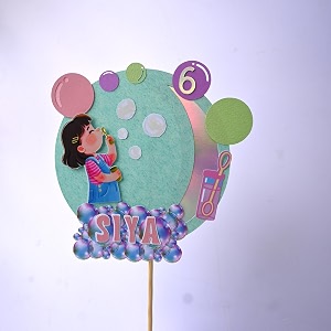 handmade personalized bubble birthday cake topper