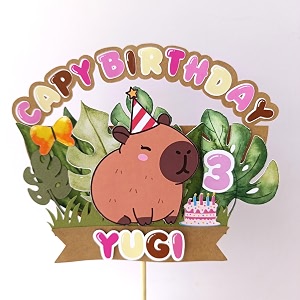handmade personalized capybara birthday cake topper