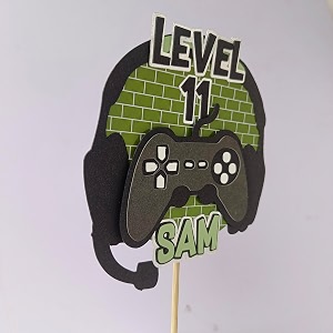 handmade personalized gaming birthday cake topper