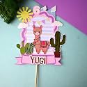 Handmade Personalized Llama Birthday Cake Topper