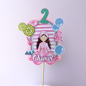 handmade personalized spa birthday cake topper