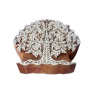 handmade print stamp large banyan tree wood block