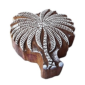 handmade printing stamp large coconut tree design big wood block